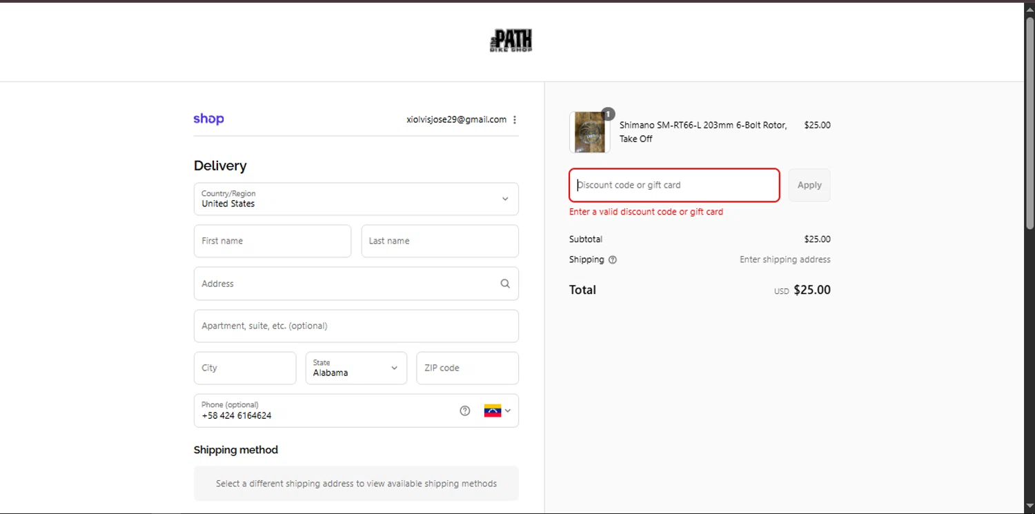 The Path Bike Shop discount code screenshot showing code LABOR15 applied at The Path Bike Shop checkout page. Uploaded by SimplyCodes community member Xiooh292929 on Sep 7, 2025