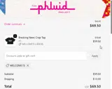 WELCOME15 coupon verification screenshot