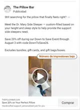 The Pillow Bar coupon verification screenshot