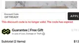 GIFTREADY coupon verification screenshot