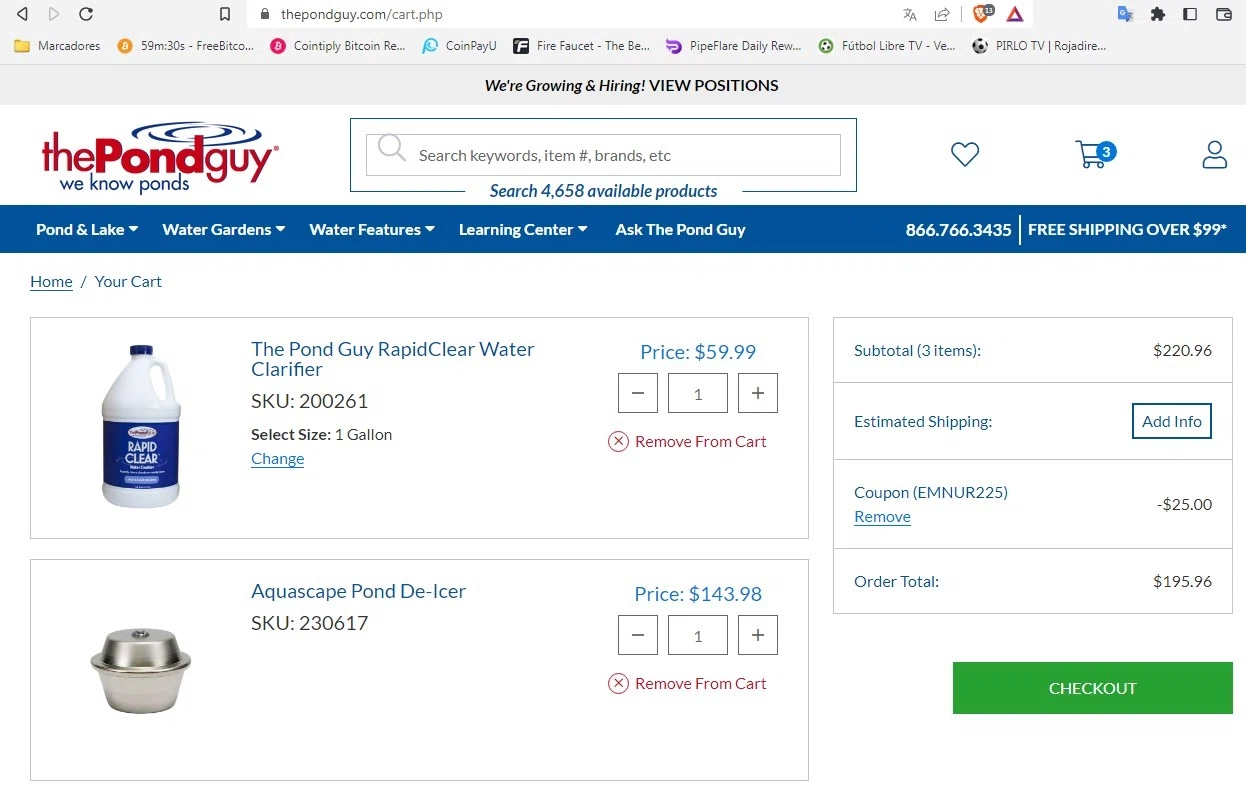 how to use The Pond Guy coupons