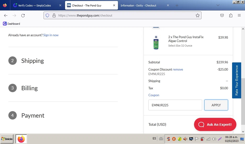 where to use The Pond Guy promo code box
