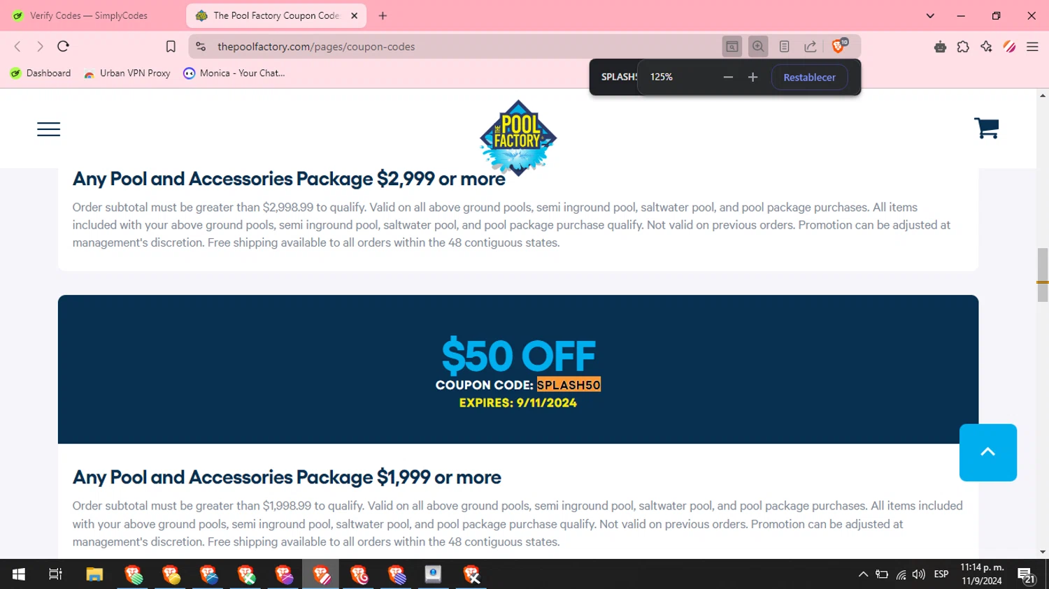 how to use The Pool Factory coupons