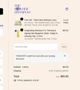 FREESHIP coupon verification screenshot