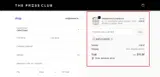 The Press Club coupon verification screenshot