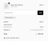 BOHOCHIC coupon verification screenshot