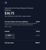 CIN25 coupon verification screenshot