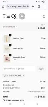 Goldieventures coupon verification screenshot