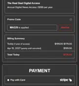 MAG20 coupon verification screenshot