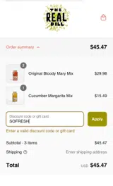 SOFRESH coupon verification screenshot