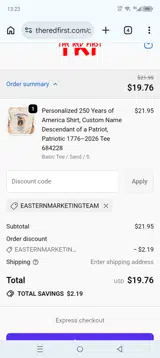 EASTERNMARKETINGTEAM coupon verification screenshot