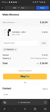 The Rook USA coupon verification screenshot