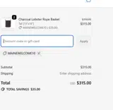 MAINEWELCOME10 coupon verification screenshot