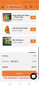 Maya coupon verification screenshot