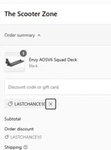 LASTCHANCE10 coupon verification screenshot