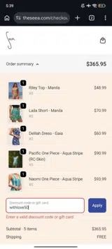 withlove50 coupon verification screenshot