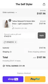 STACE10 coupon verification screenshot