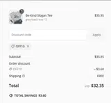 OFF10 coupon verification screenshot