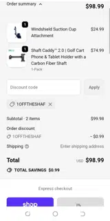 1offtheshaf coupon verification screenshot
