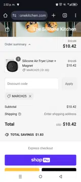 March25 coupon verification screenshot