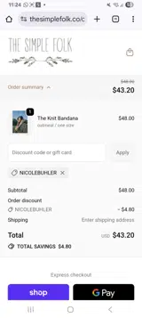 Nicolebuhler coupon verification screenshot