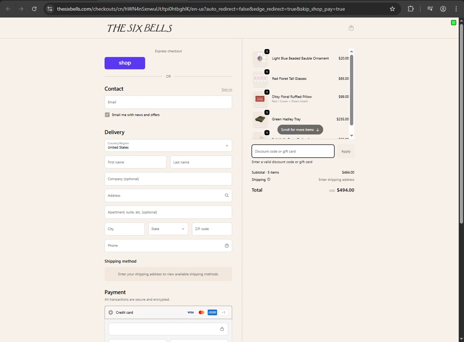The Six Bells promo code screenshot showing code ADD11221 applied at The Six Bells checkout page. Uploaded by SimplyCodes community member anthonyramirez1 on Nov 1, 2025