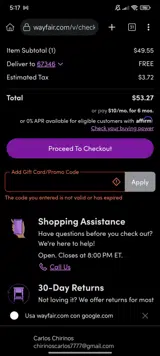 SKIMM20 coupon verification screenshot
