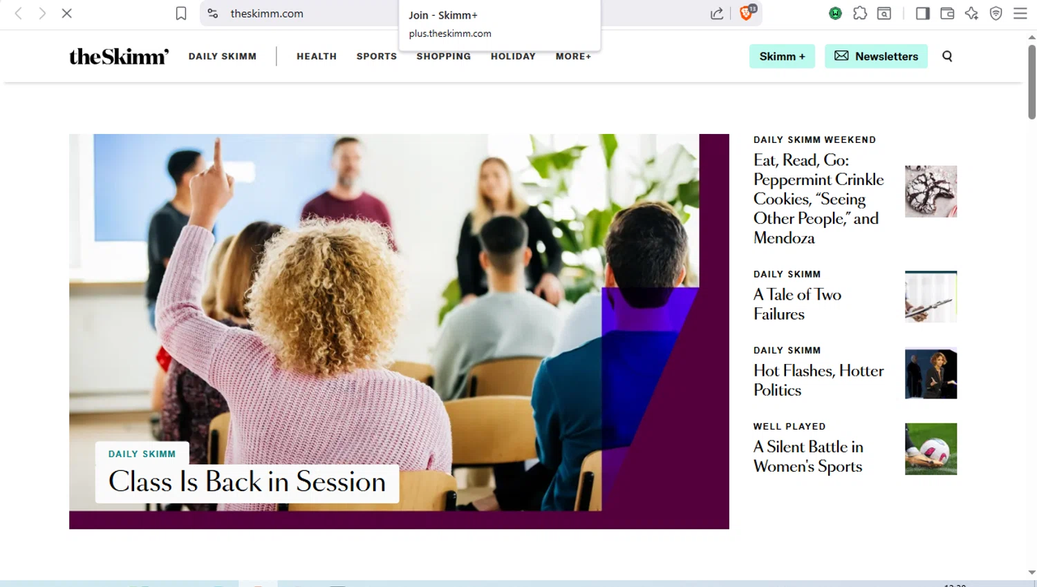 TheSkimm promo code screenshot showing code HOLIDAY applied at TheSkimm checkout page. Uploaded by SimplyCodes community member dayselis15 on Dec 17, 2025