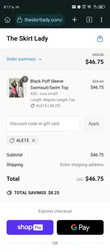 ALE15 coupon verification screenshot