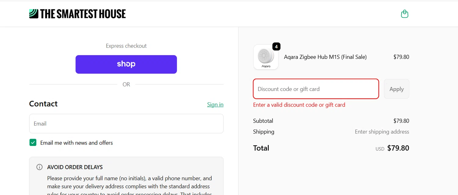 The Smartest House discount code screenshot showing code HOMEYZOOZ applied at The Smartest House checkout page. Uploaded by SimplyCodes community member CodeTiger886 on Dec 16, 2025