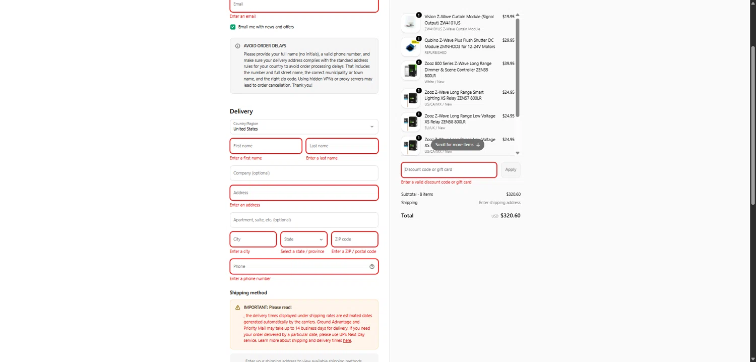 The Smartest House discount code screenshot showing code HOMEYZOOZ applied at The Smartest House checkout page. Uploaded by SimplyCodes community member WonderSleuth9696 on Dec 16, 2025