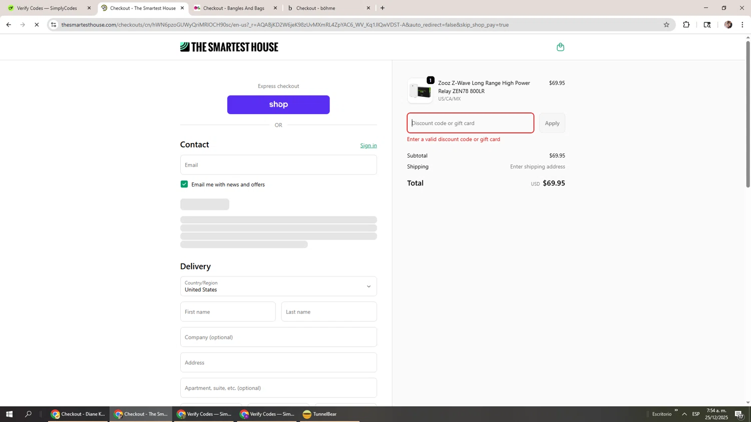 The Smartest House discount code screenshot showing code HOMEY20 applied at The Smartest House checkout page. Uploaded by SimplyCodes community member Levi_Ackerman on Dec 25, 2025