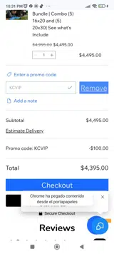 KCVIP coupon verification screenshot