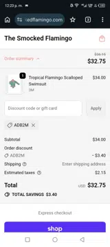 ADB2M coupon verification screenshot