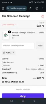 ADB6X coupon verification screenshot