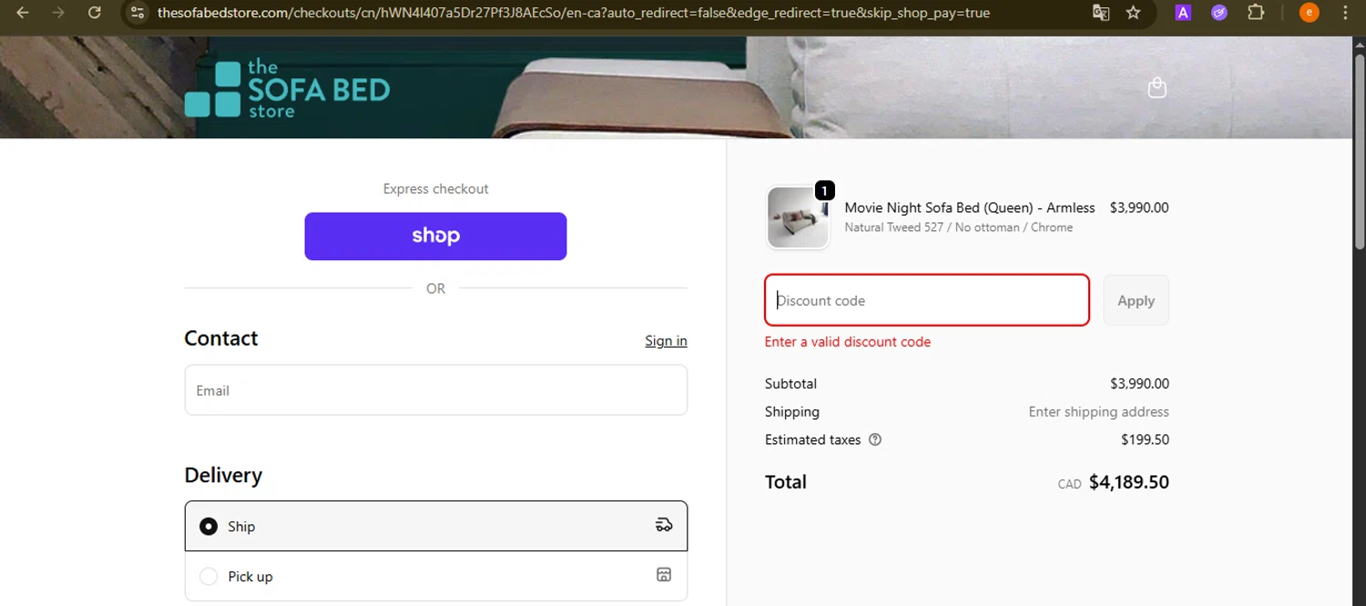The Sofa Bed Store promo code screenshot showing code BOXINGDAY applied at The Sofa Bed Store checkout page. Uploaded by SimplyCodes community member NobleElite1598 on Oct 31, 2025