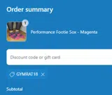 GYMRAT18 coupon verification screenshot