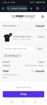 SHIPFREE48 coupon verification screenshot