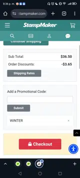 WINTER coupon verification screenshot