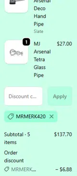 The Stash Shack coupon verification screenshot