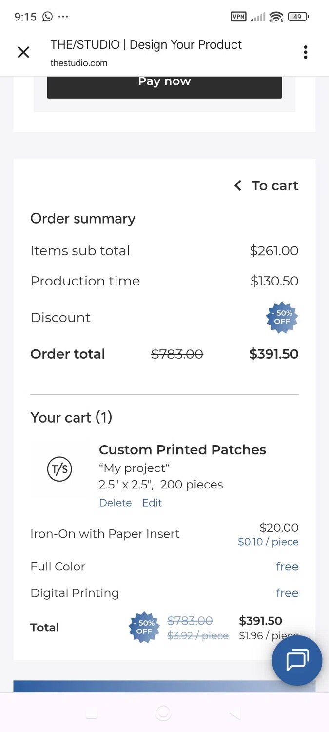 The/Studio checkout page showing The/Studio promo code box | Screenshot taken by SimplyCodes community member on Aug 25, 2025