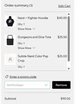 LIMITHOTBEST coupon verification screenshot