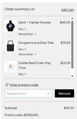 BARGAINENJOY coupon verification screenshot