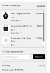 NEWSPINCOUPON coupon verification screenshot