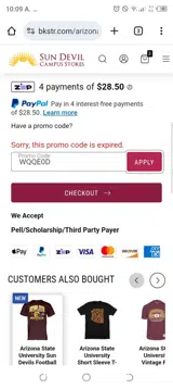 The Sun Devils coupon verification screenshot