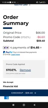 57DZ7L coupon verification screenshot