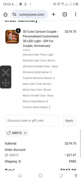 ABD10 coupon verification screenshot