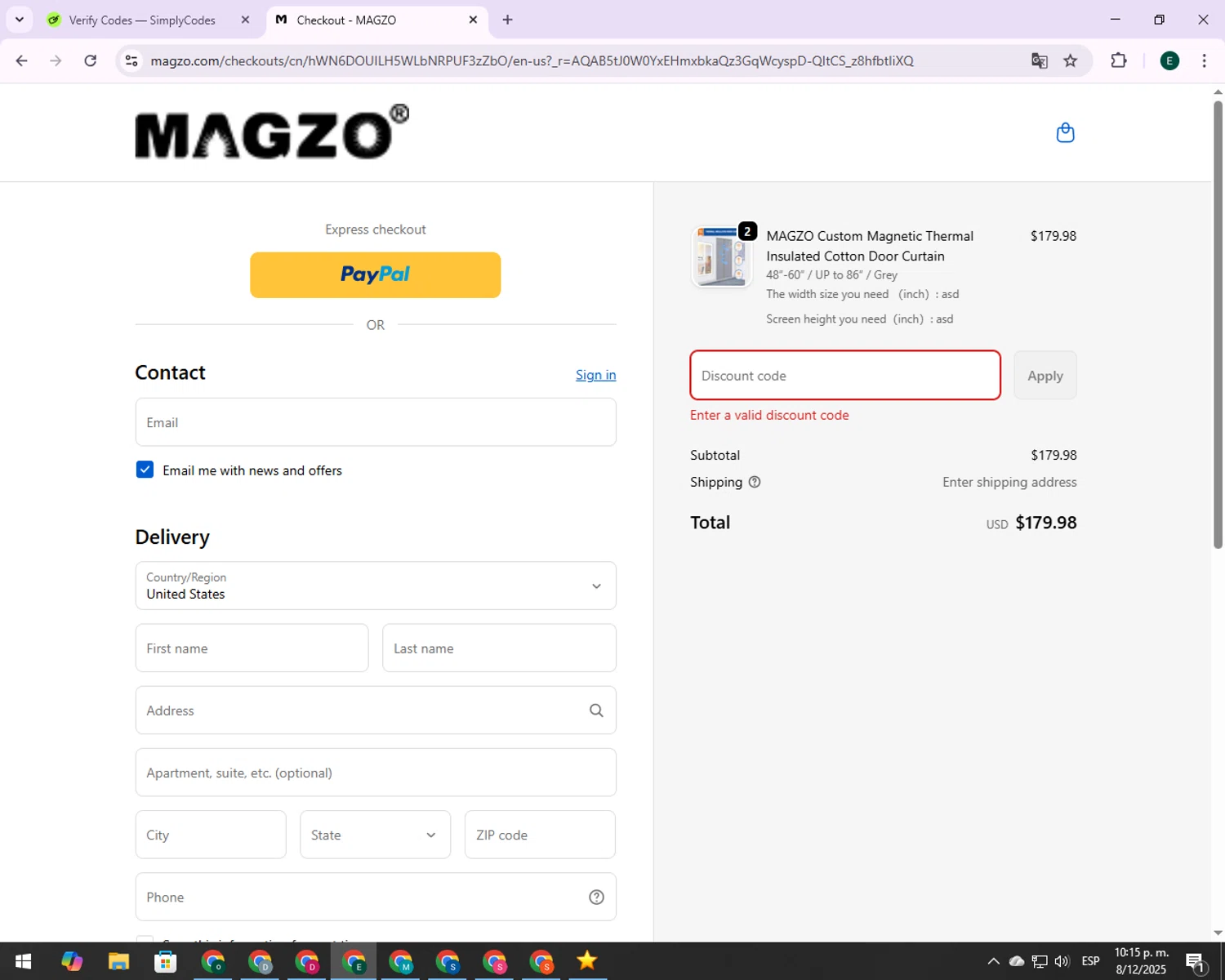 Bondi Resortwear discount code screenshot showing code FIRST20 applied at Bondi Resortwear checkout page. Uploaded by SimplyCodes community member CrownBoss9623 on Dec 9, 2025