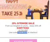 THANKS25 coupon verification screenshot