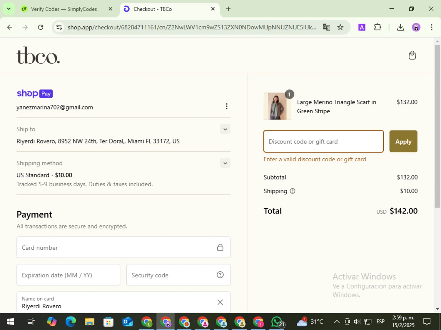 The Tartan Blanket promo code screenshot showing code EXTRA10 applied at The Tartan Blanket checkout page. Uploaded by SimplyCodes community member PrimeWizard5860 on Feb 15, 2025